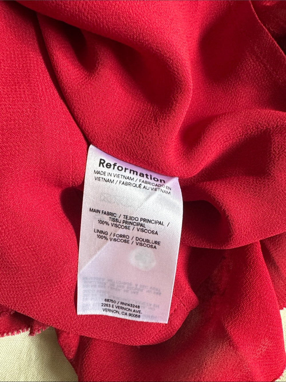 Reformation Paulette Top Red - Size 2 - Picture 7 of 9